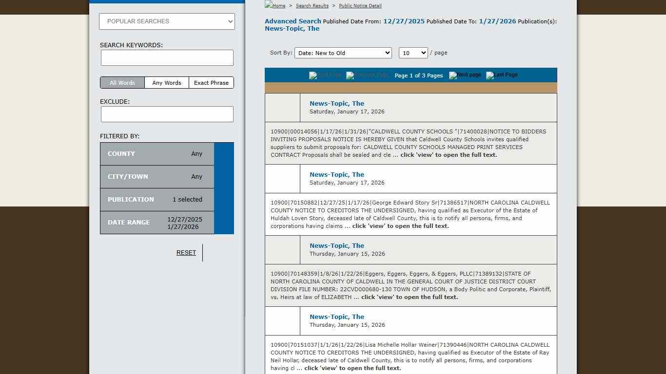 Public Notices North Carolina North Carolina Press Association